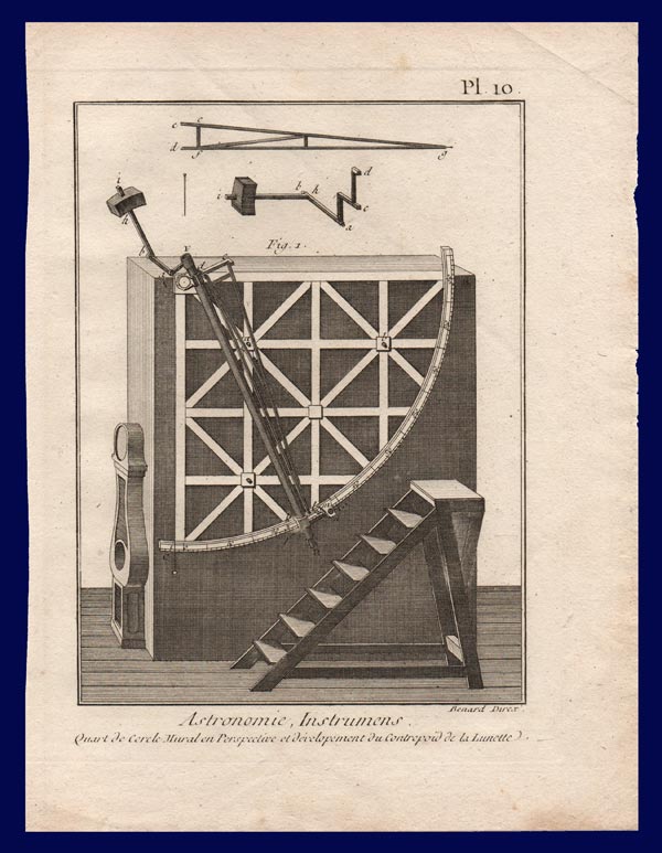 stampa antica telescopio diderot