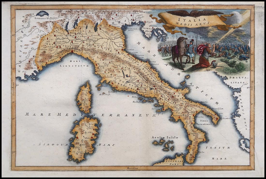 carta geografica italia medii aevi cellarius