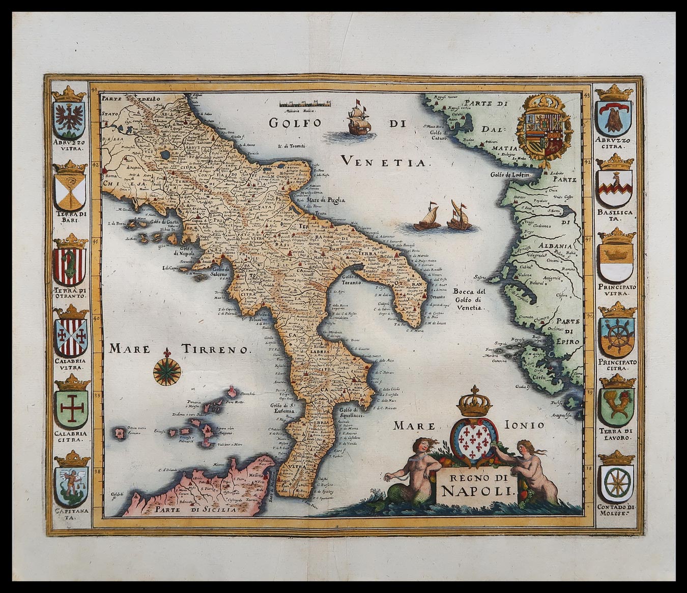 carta geografica regno napoli merian