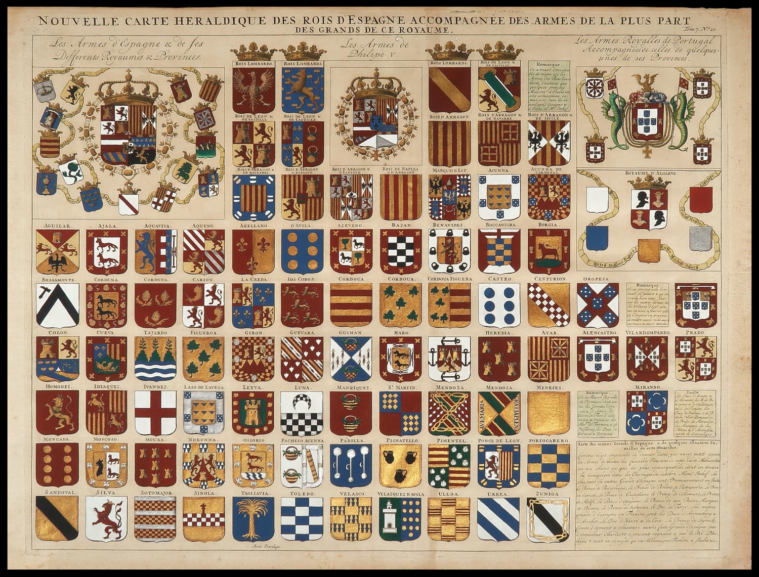 stampa antica araldica carte heraldique espagne