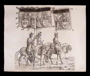 stampa antica con cavalieri