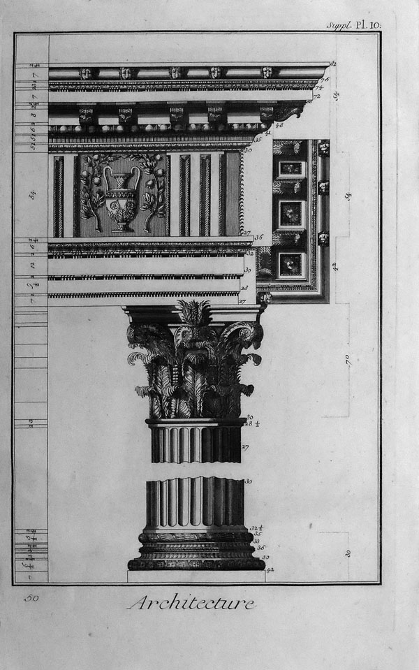 stampa antica architettura encyclopédie