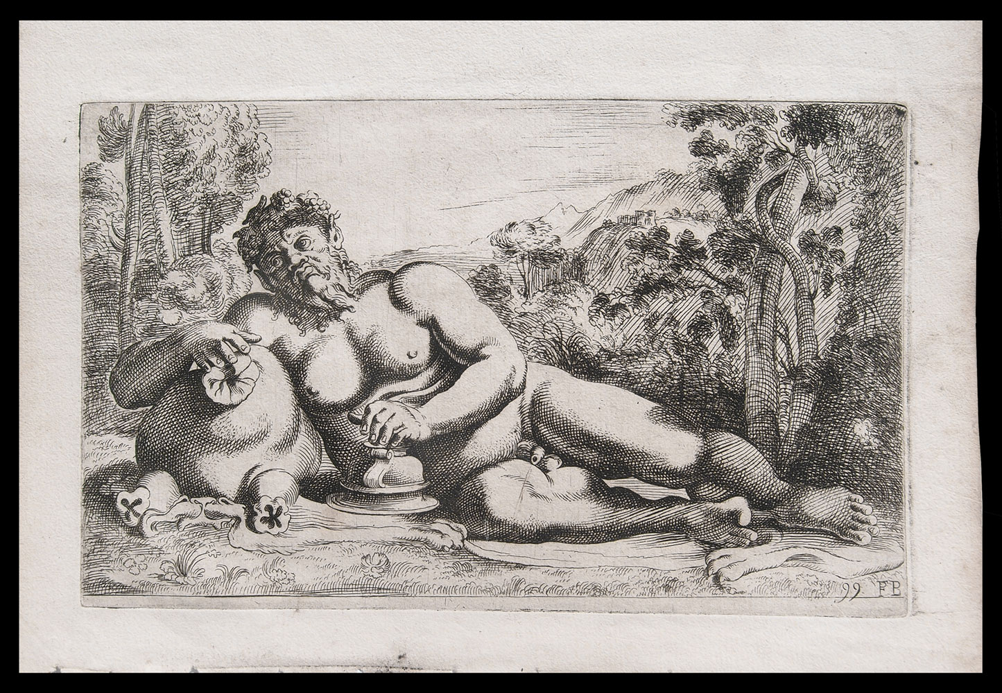 stampa antica sileno