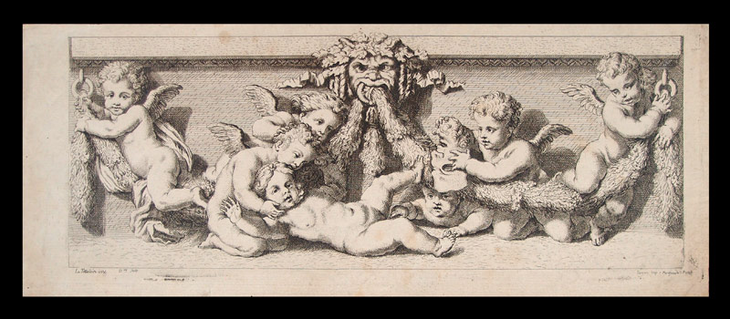 stampa antica gioco amorini