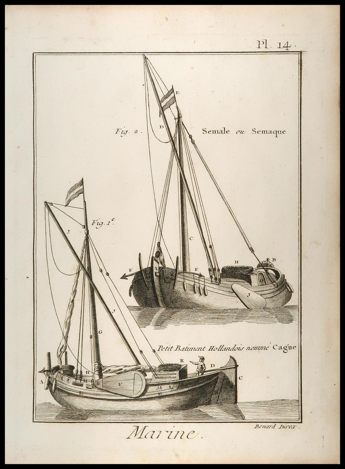 stampa antica cague olandese diderot