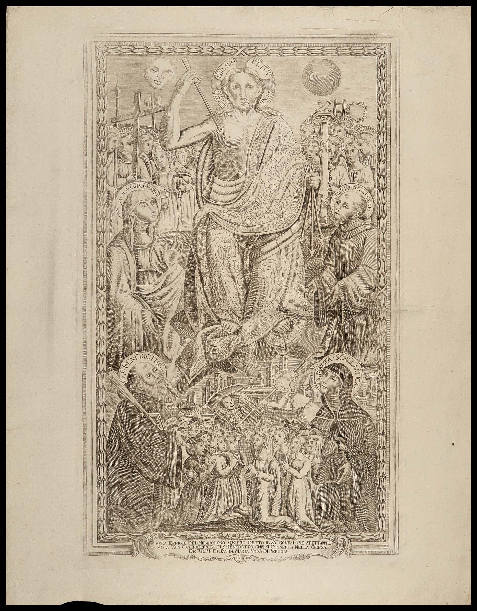 stampa antica gonfalone santa maria nuova perugia