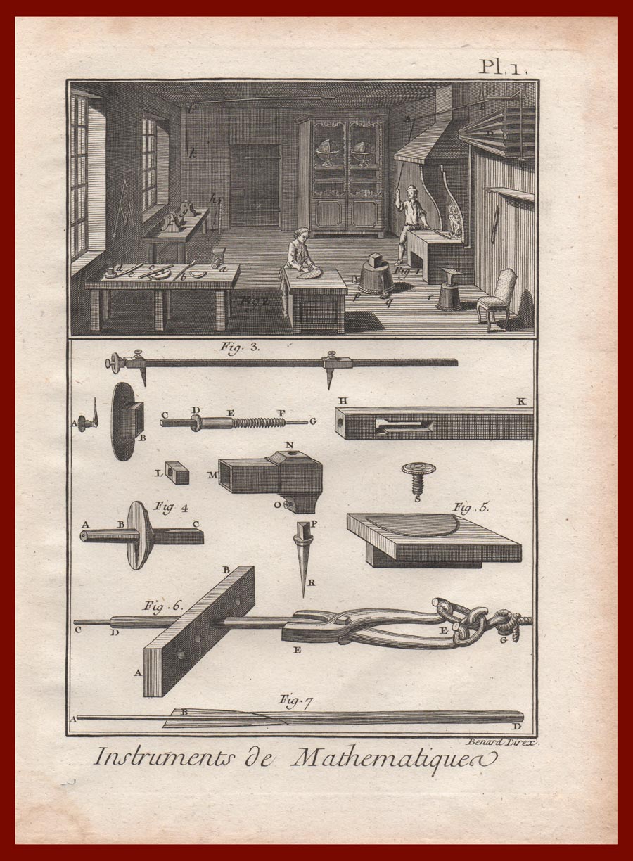 stampa antica instruments mathematiques