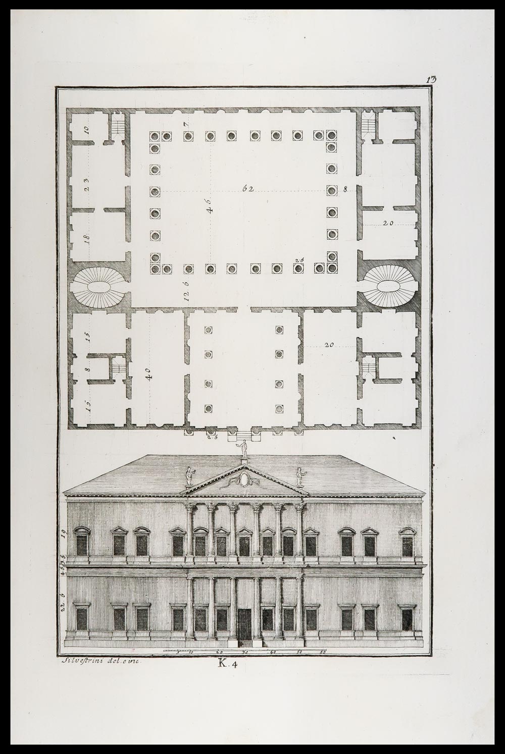 stampa antica palazzo trissimo palladio