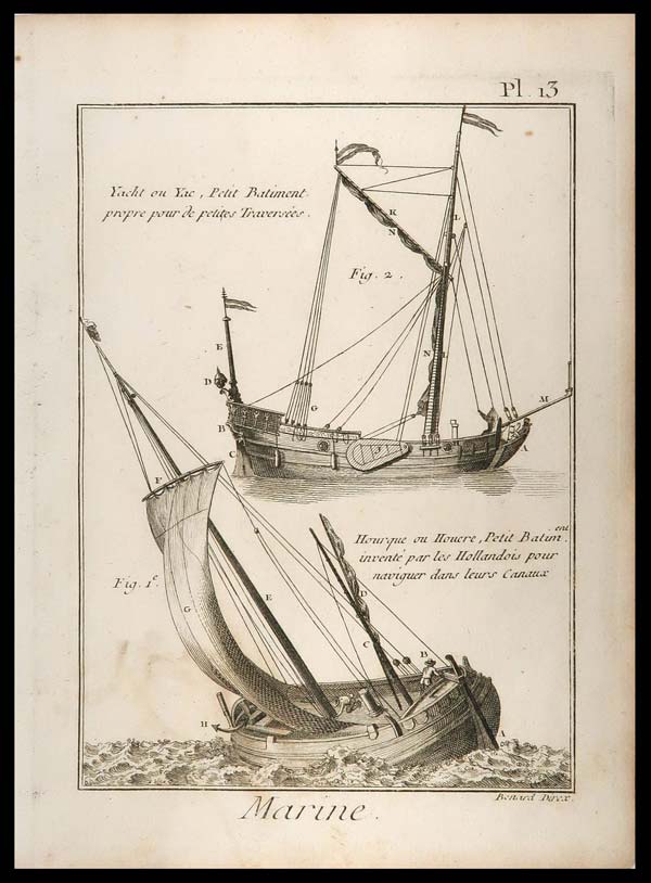 stampa antica yacht diderot