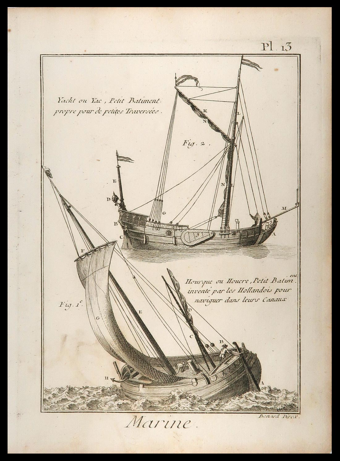 stampa antica yacht diderot