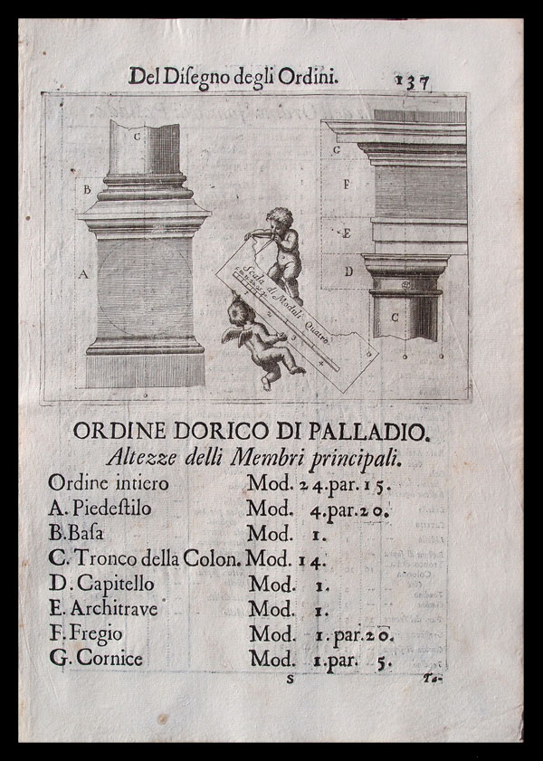 stampa antica ordine dorico palladio stampa antica ordine dorico