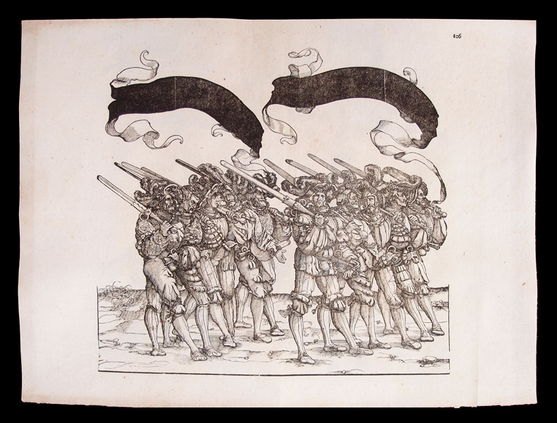 stampa antica soldati burgkmair