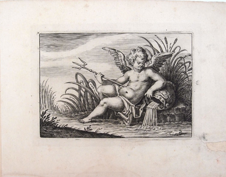 stampa antica allegoria fiume