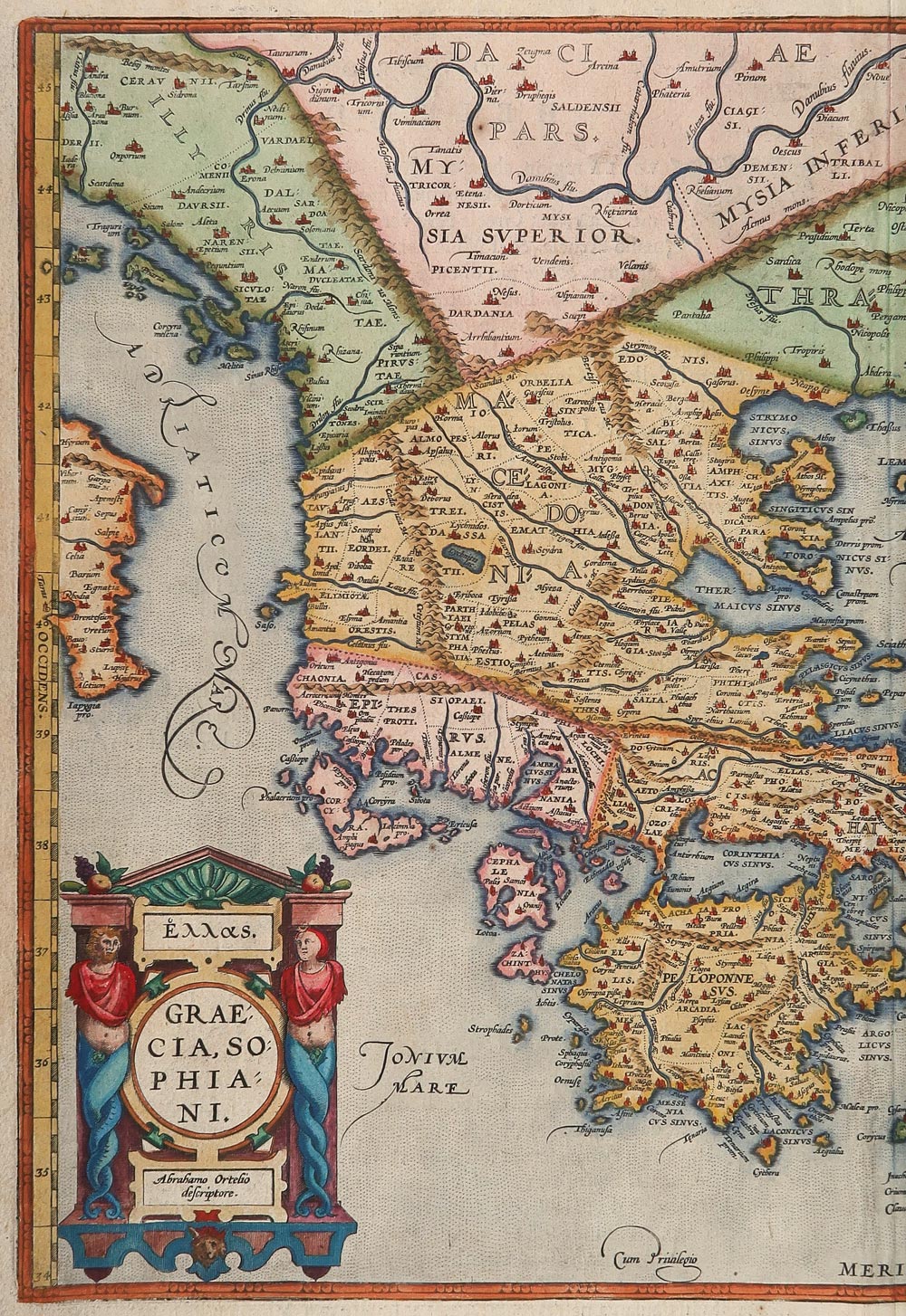 carta geografica storica graecia sophiani ortelius carta geografica graecia sophiani ortelius