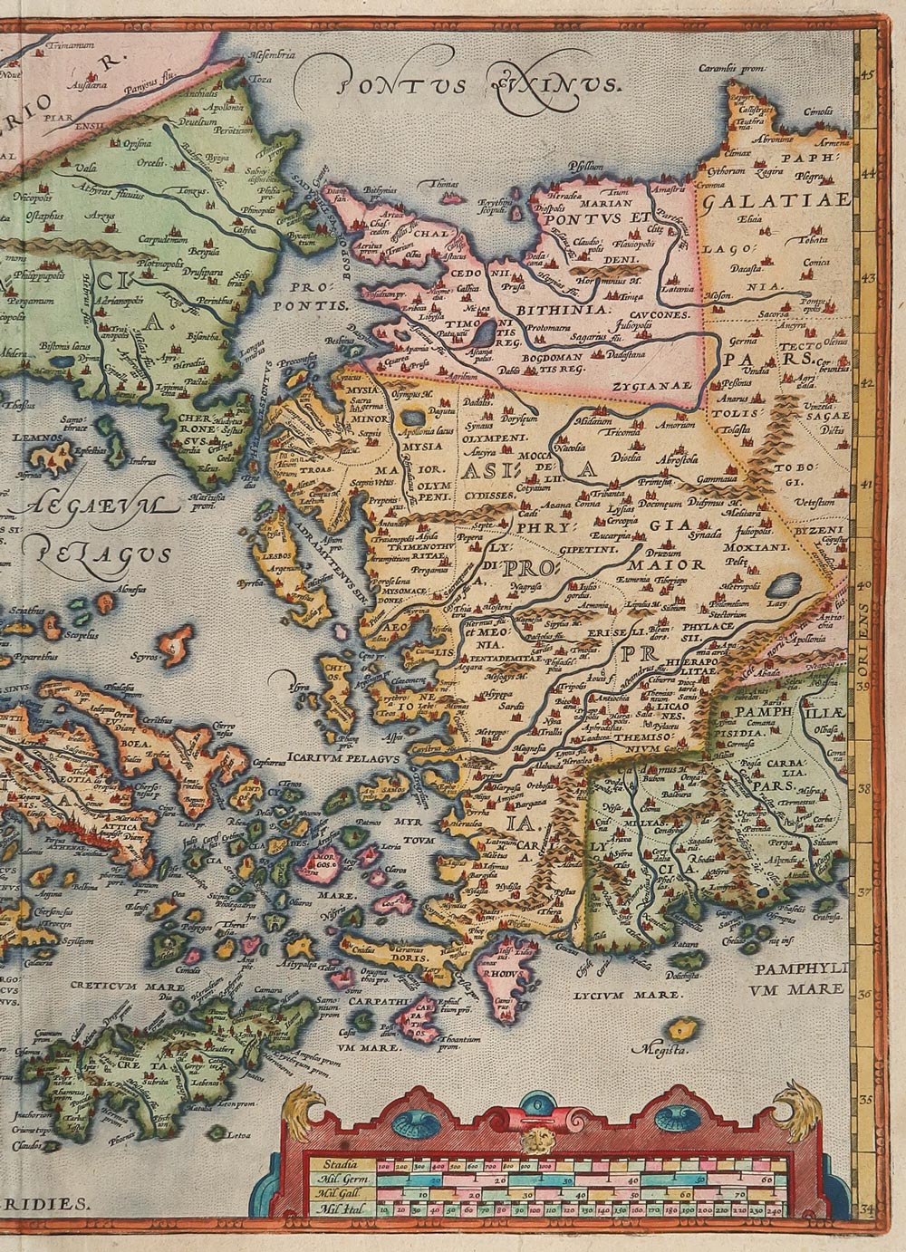 carta geografica storica graecia sophiani ortelius carta geografica graecia sophiani ortelius
