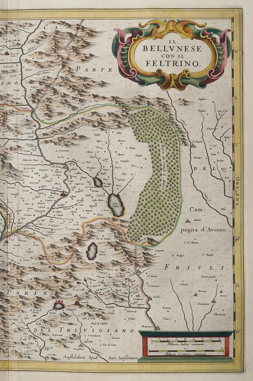 carta geografica bellunese feltrino janssonius