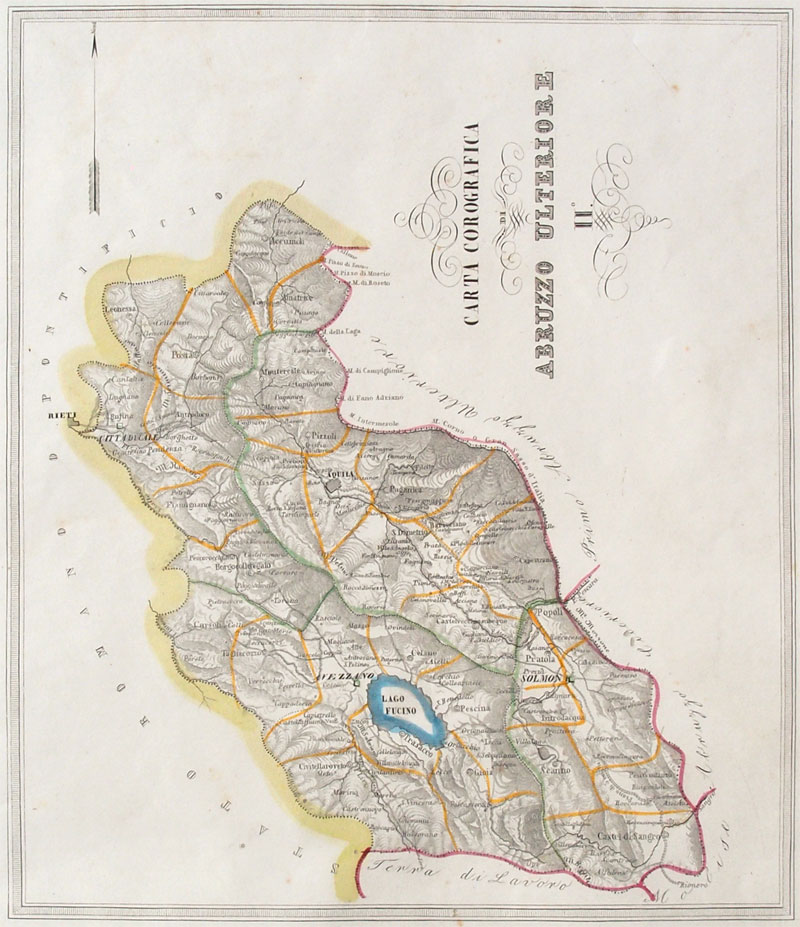 carta corografica abruzzo ulteriore sanctis carta corografica abruzzo sanctis