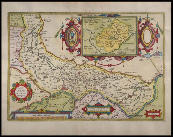carta geografica antica agri cremonensis typus ortelio