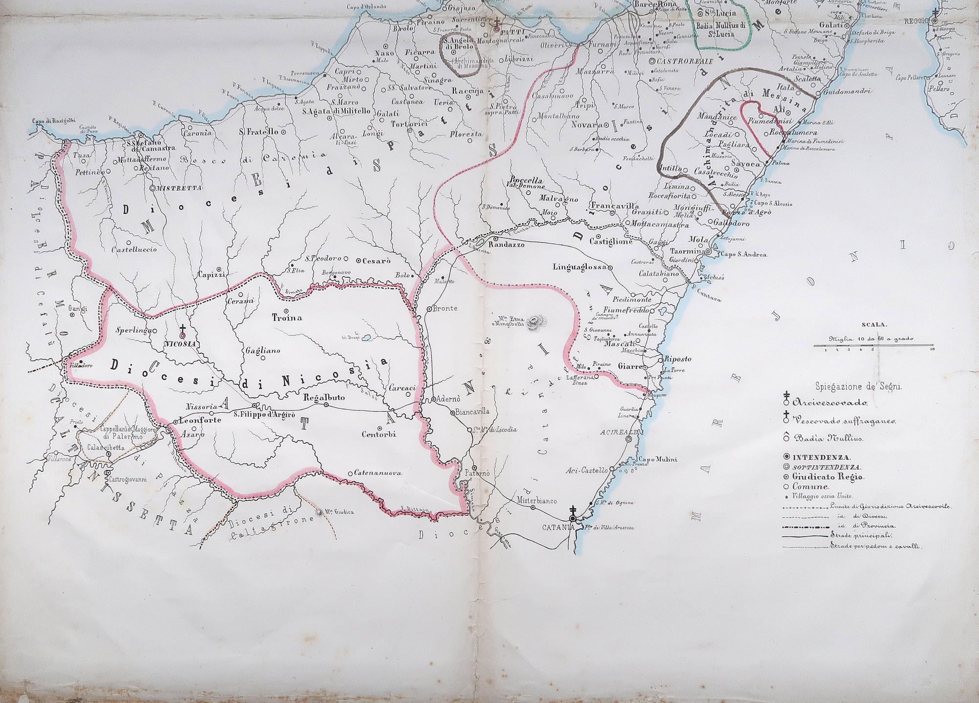 carta geografica arcivescovado messina