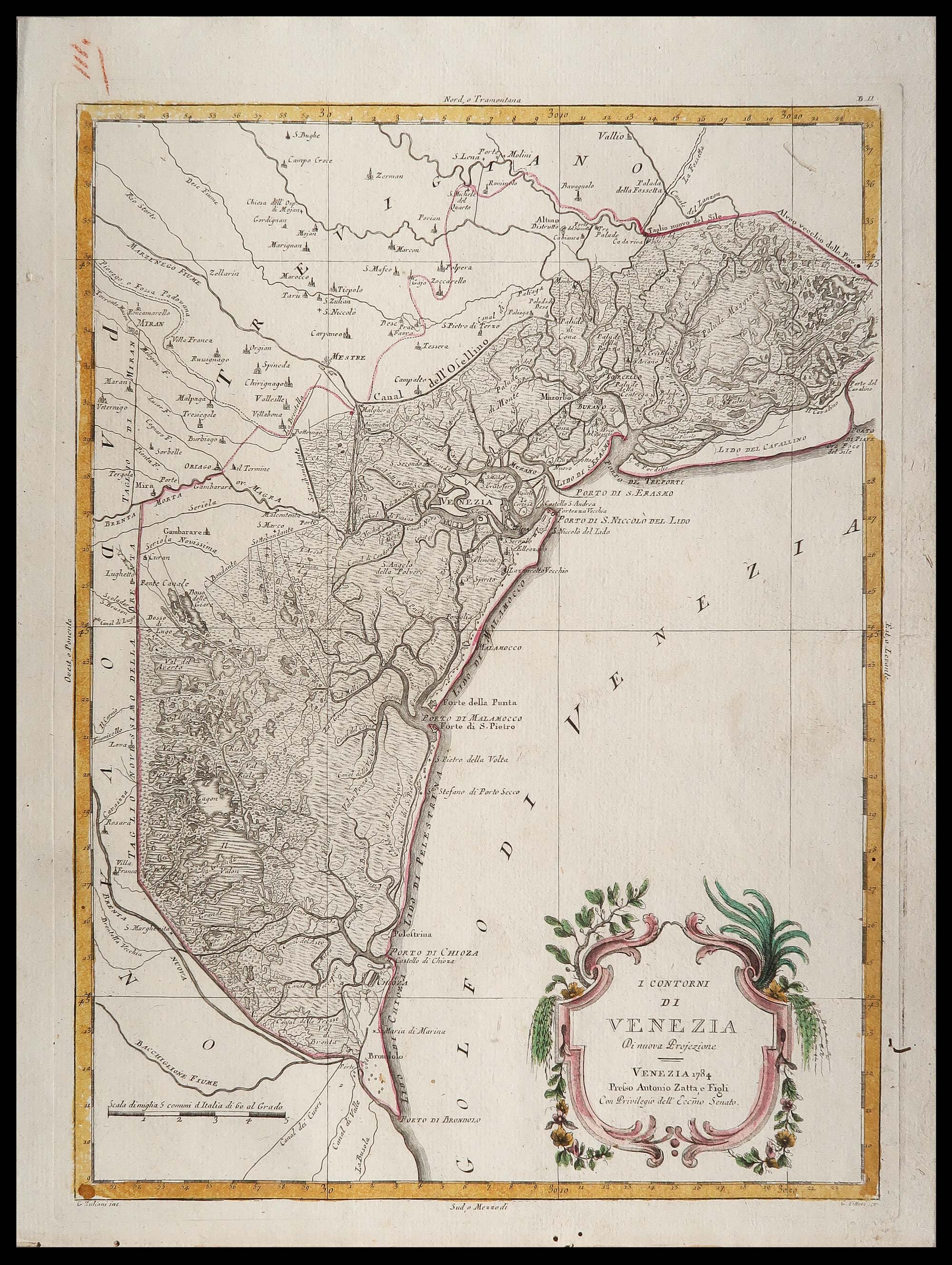carta geografica contorni venezia zatta