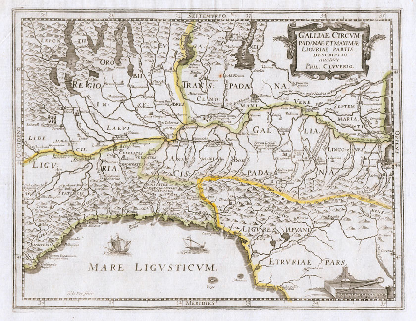 carta geografica gallia circumpadana cluverio