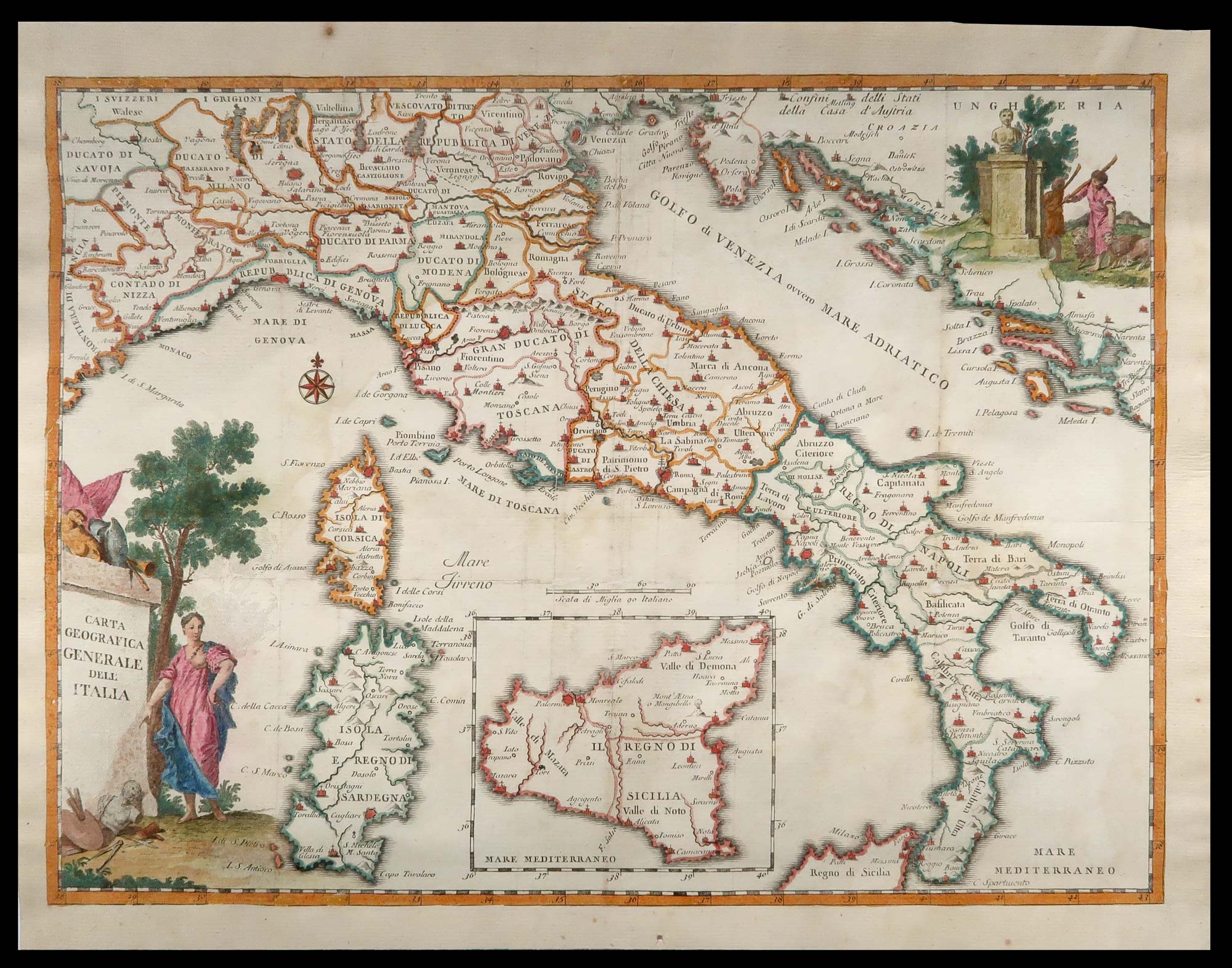 carta geografica generale italia albrizzi