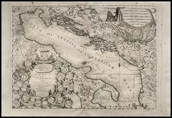 carta geografica antica golfo venezia coronelli