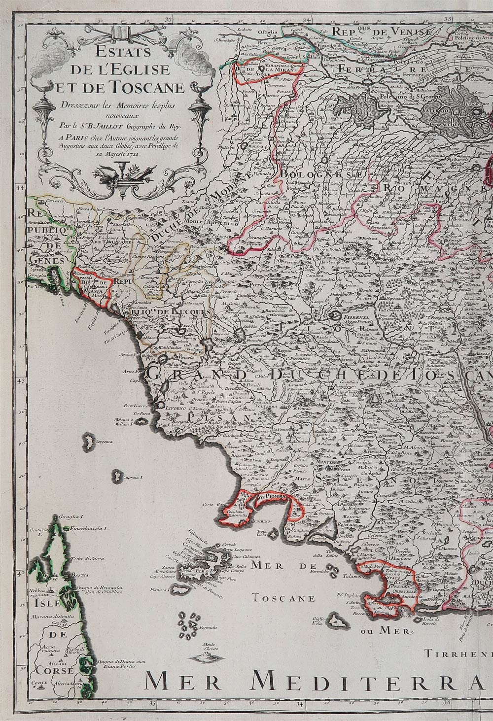 carta geografica granducato toscana