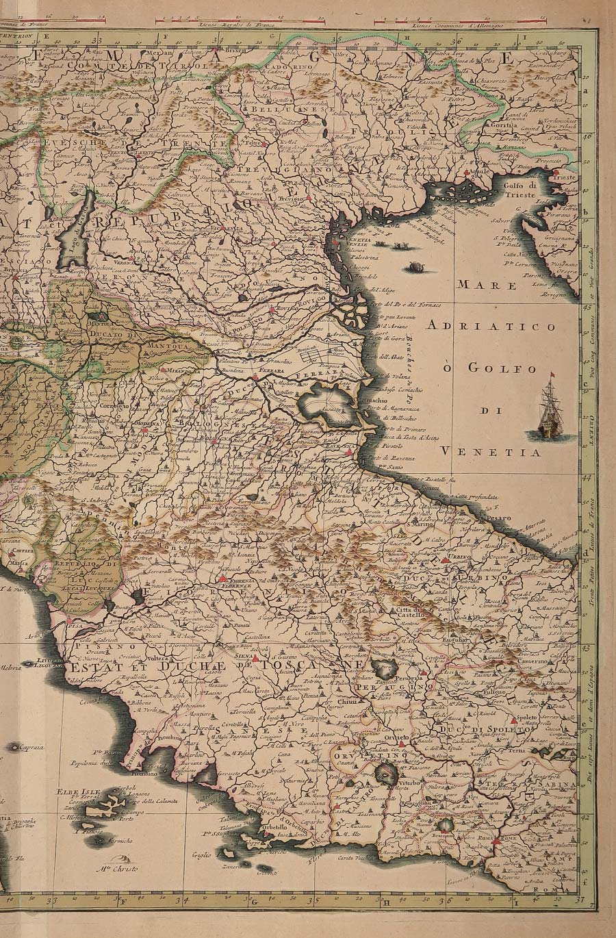 carta geografica italia centro settentrionale covens mortier carta geografica italia centro settentrionale
