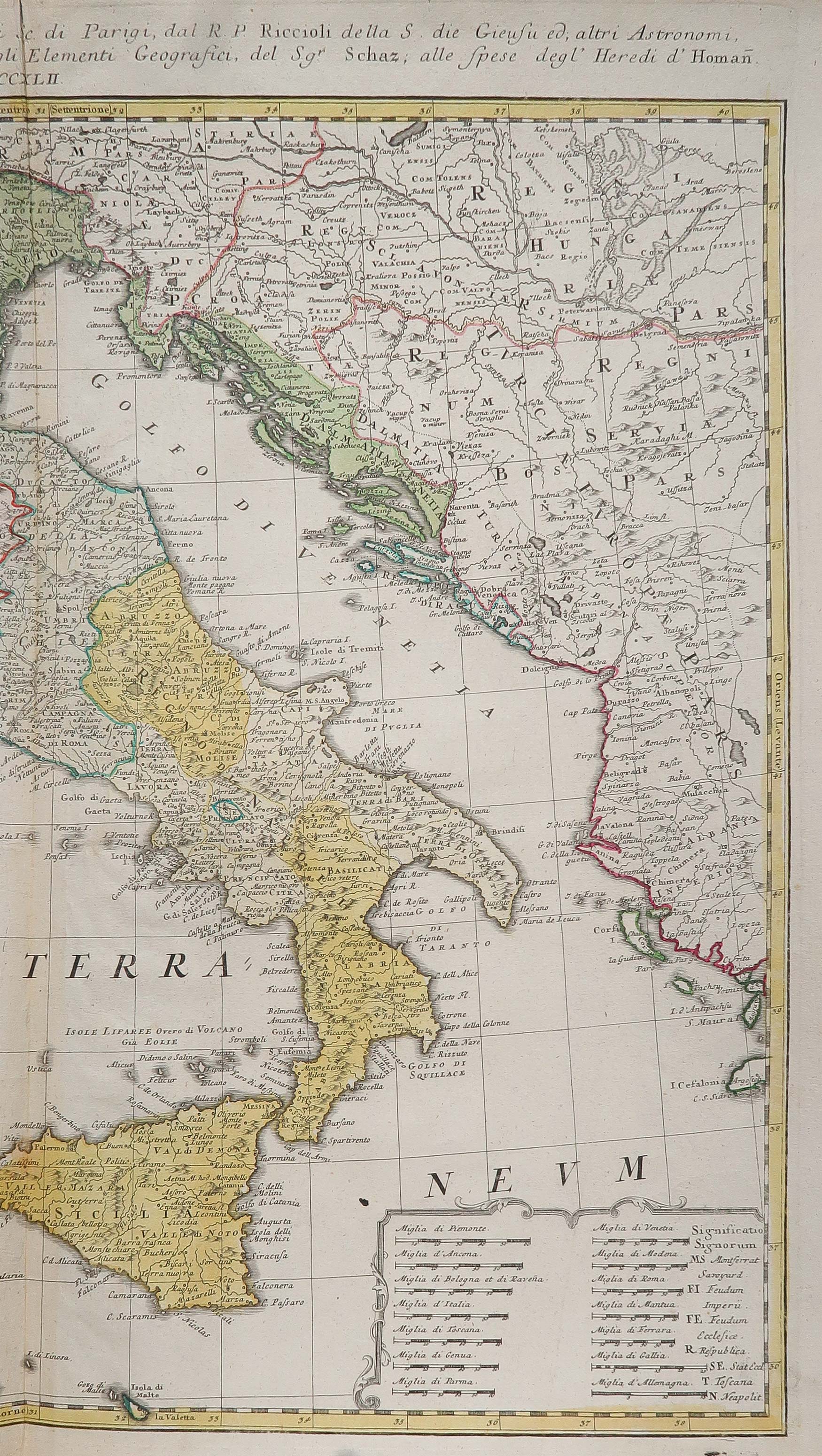 carta geografica italia eredi homann