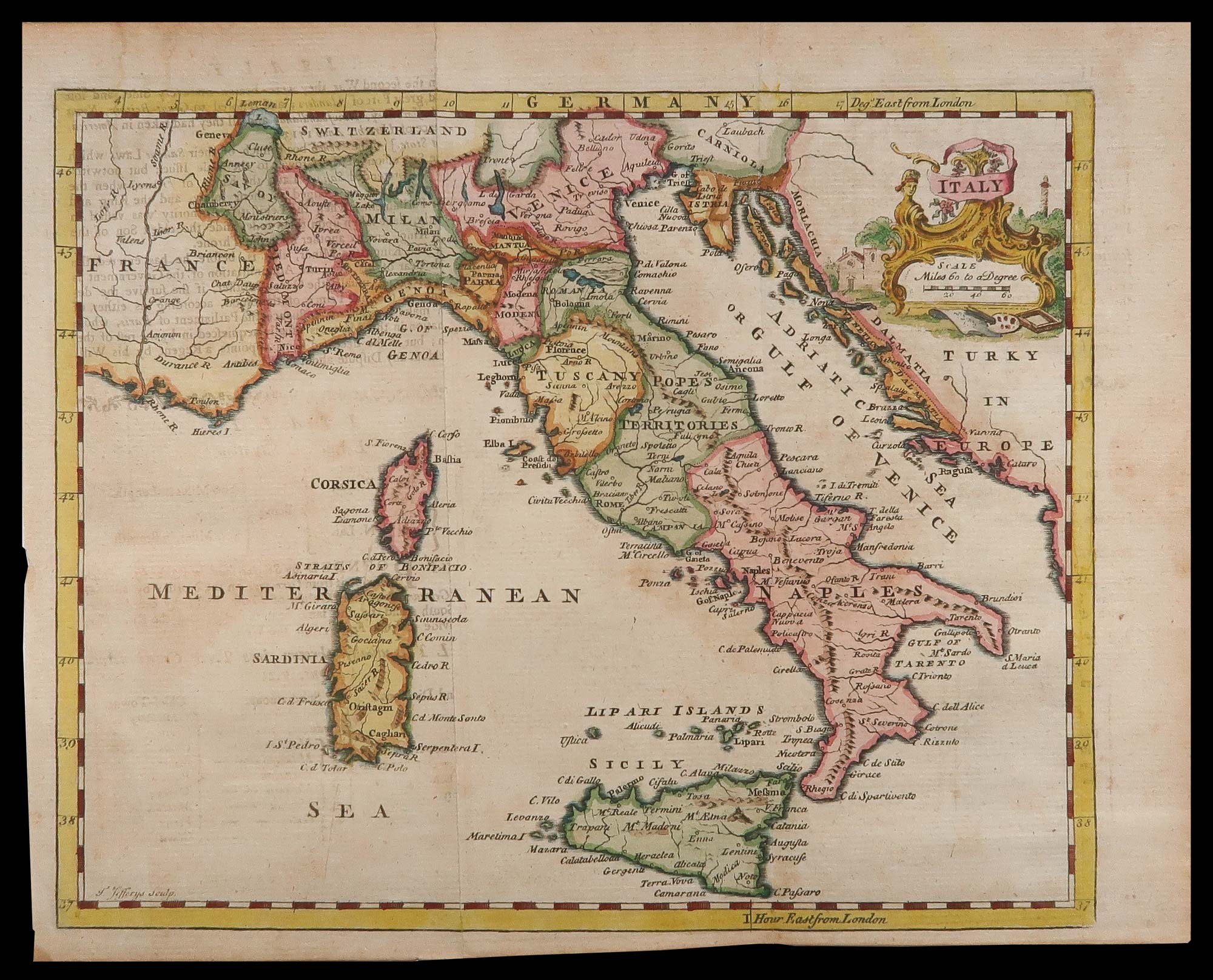 carta geografica italy jefferys