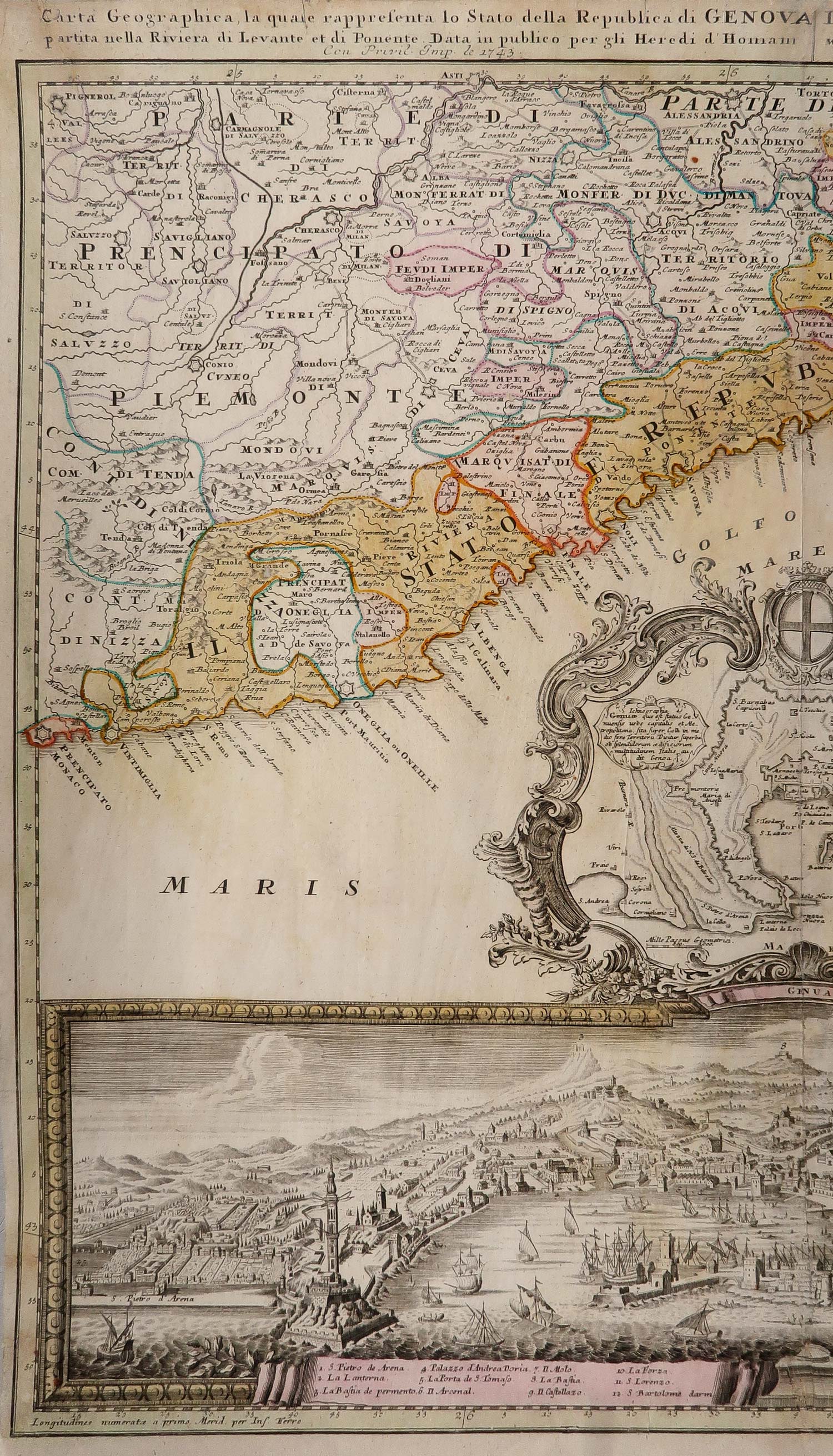carta geografica der staat von der republic genova carta geografica liguria eredi homann