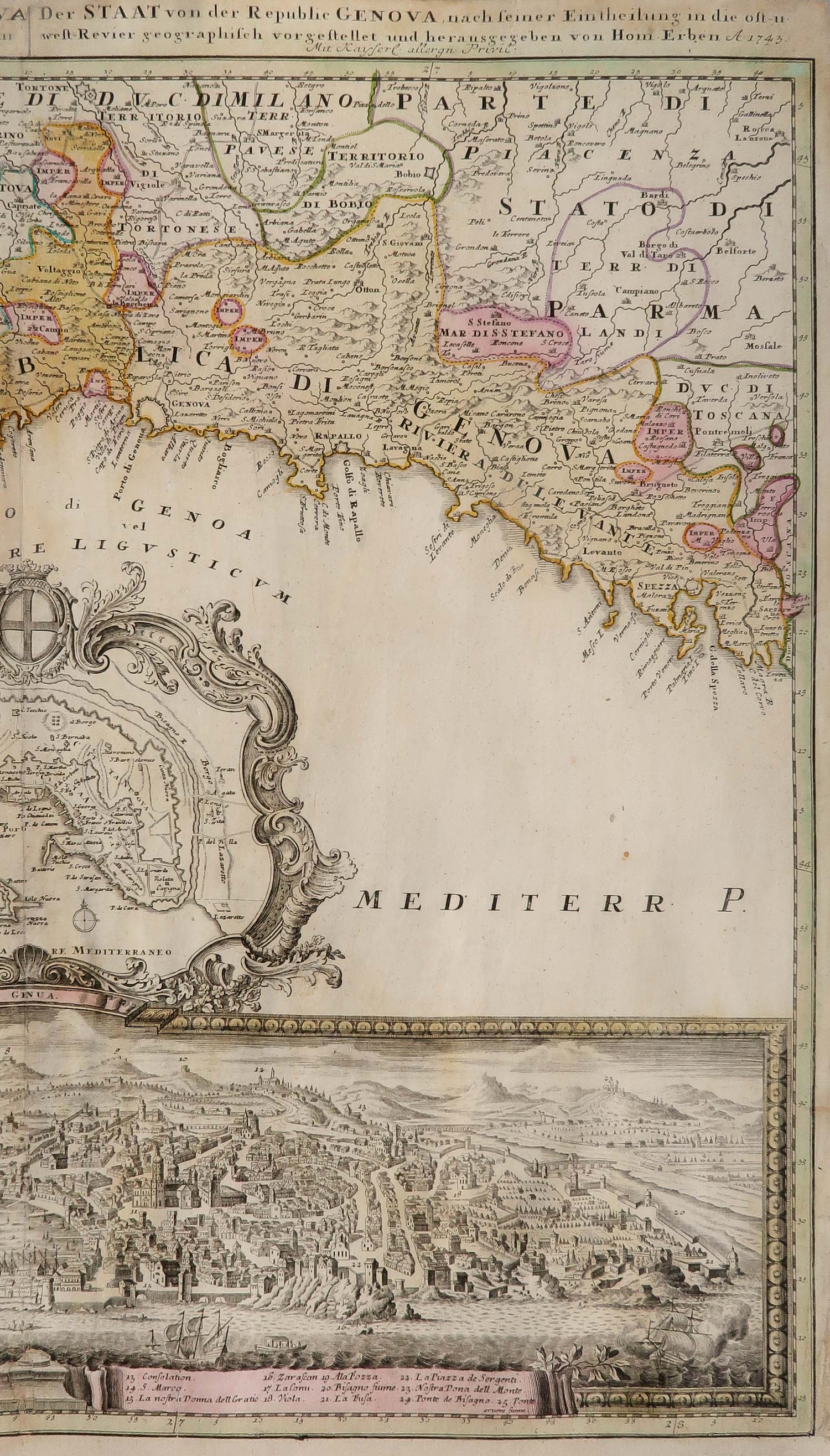 carta geografica der staat von der republic genova carta geografica liguria eredi homann