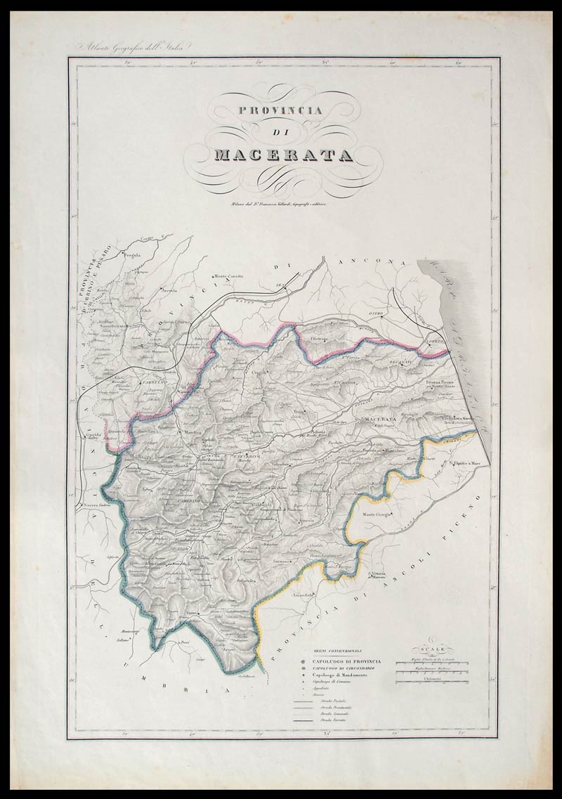 carta geografica antica macerata vallardi