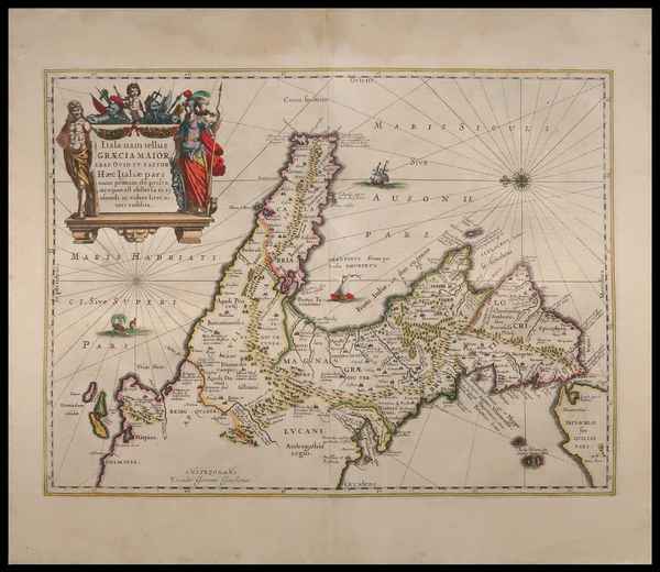 carta geografica italia meridionale magna grecia janssonius