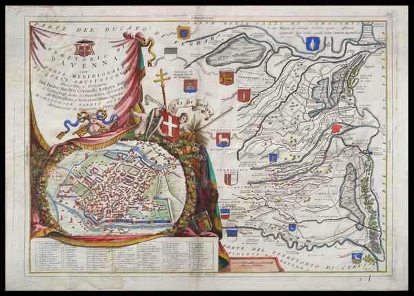 carta geografica territorio ravenna coronelli