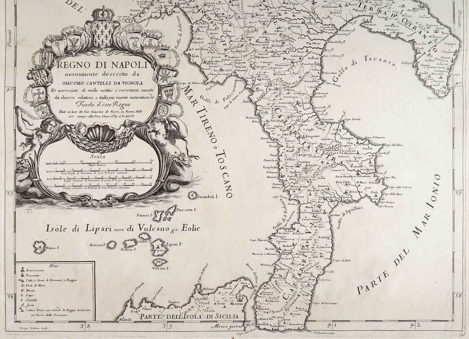 carta geografica regno napoli cantelli