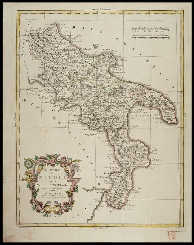 carta geografica regno napoli zatta