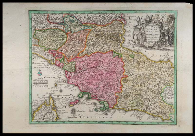 carta geografica antica status ecclesiae seutter