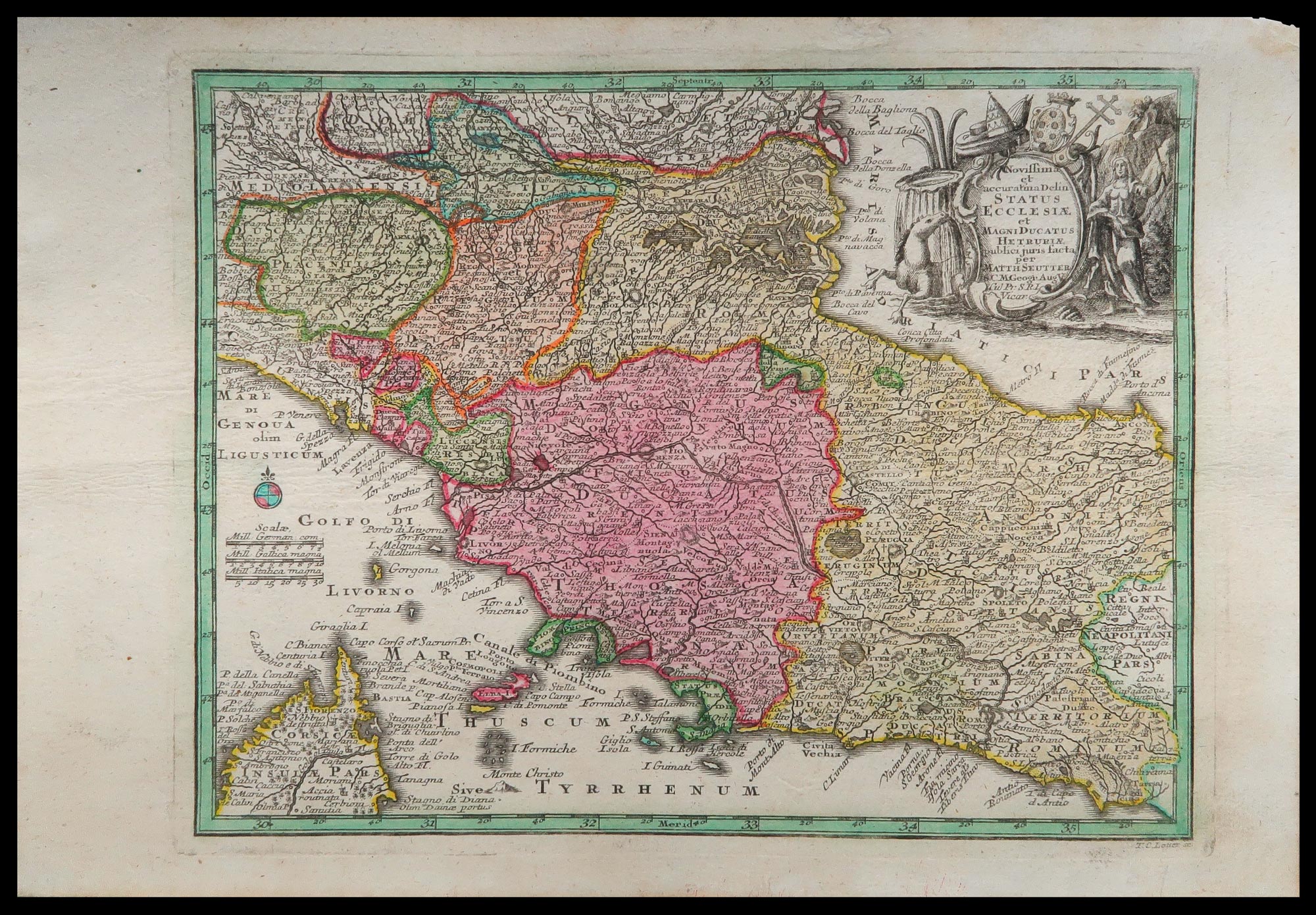 carta geografica antica status ecclesiae seutter