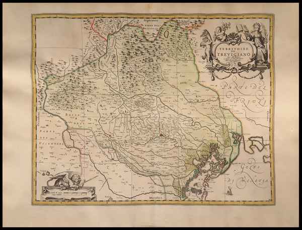 carta geografica territorio trevigiano blaeu mortier