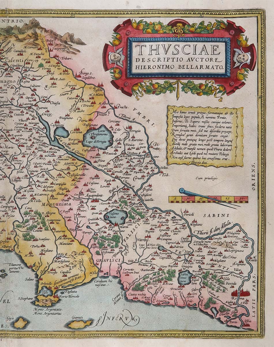 carta geografica thusciae bellarmato ortelio carta geografica thusciae bellarmato ortelio