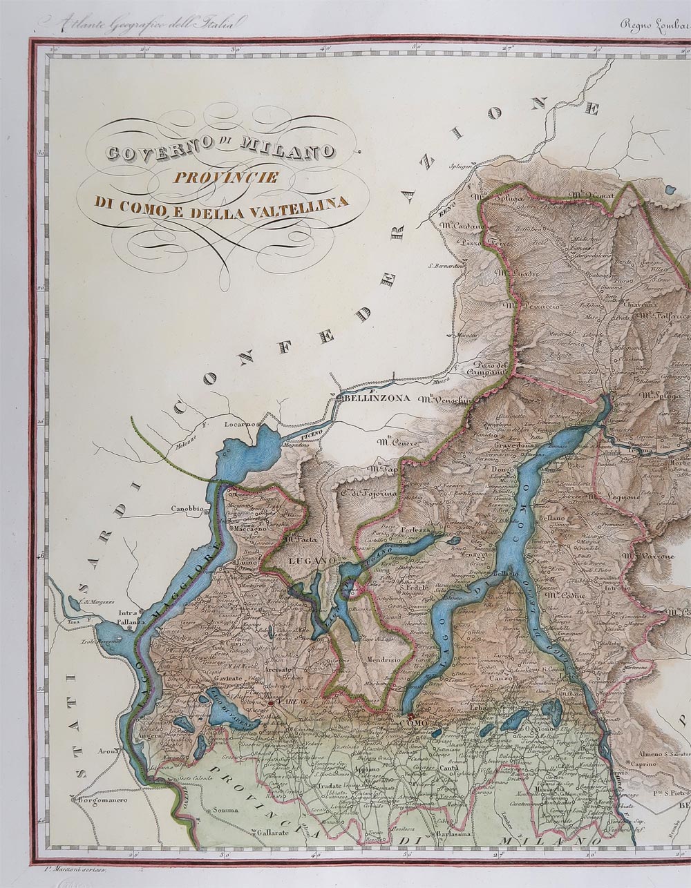 carta geografica antica valtellina