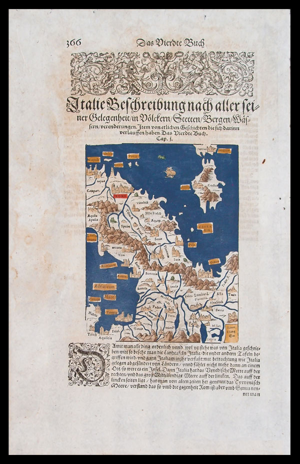 carta geografica antica italia centrale munster