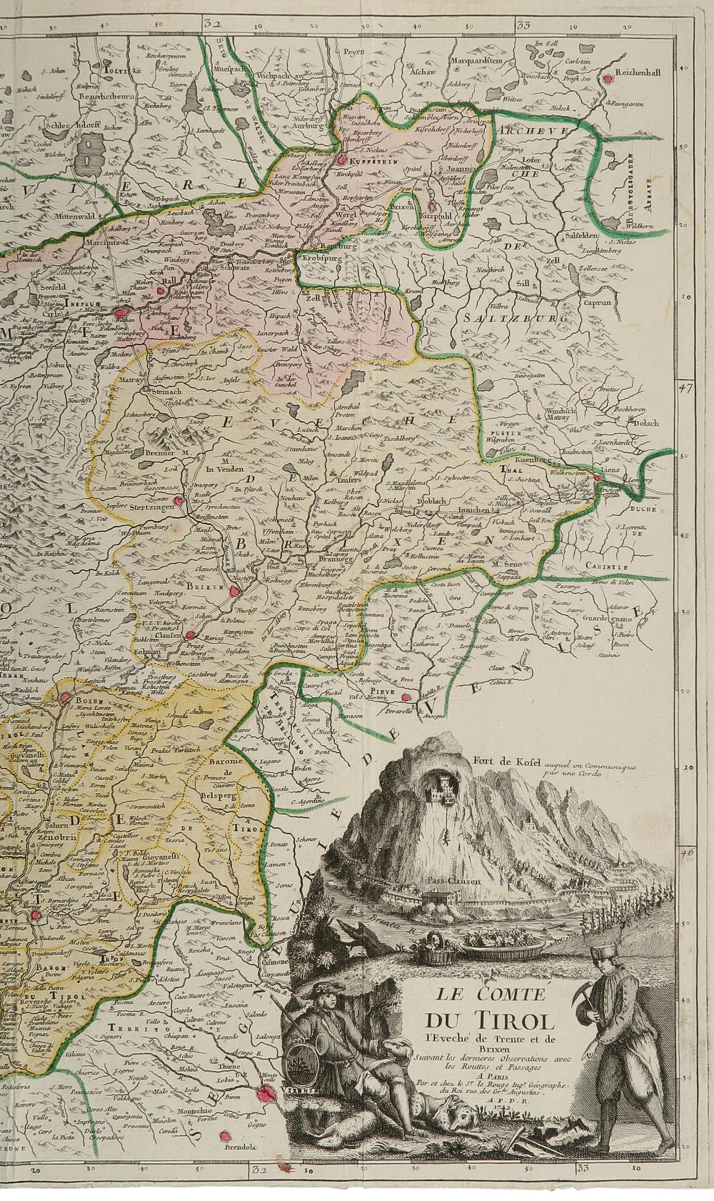 carta geografica comté du tirol le rouge carta geografica comté du tirol
