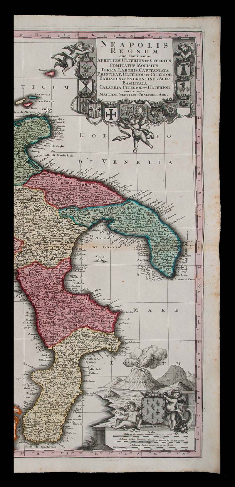 carta geografica antica regno napoli del seutter carta geografica regno napoli del seutter