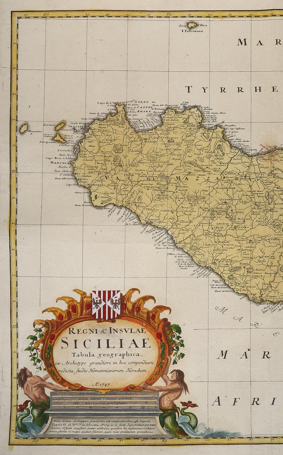 carta geografica antica sicilia dettaglio