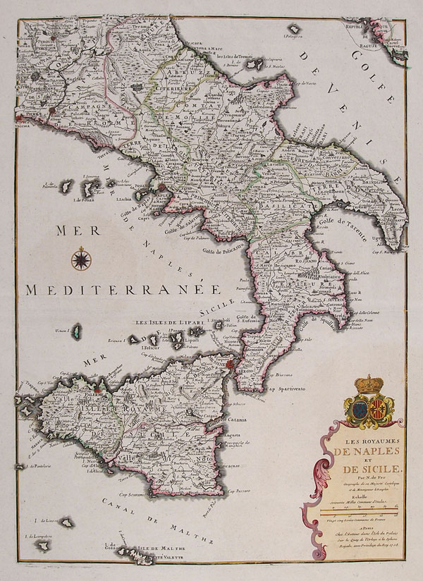 carta geografica regno napoli de fer
