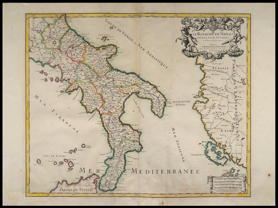carta geografica royaume de naples jaillot