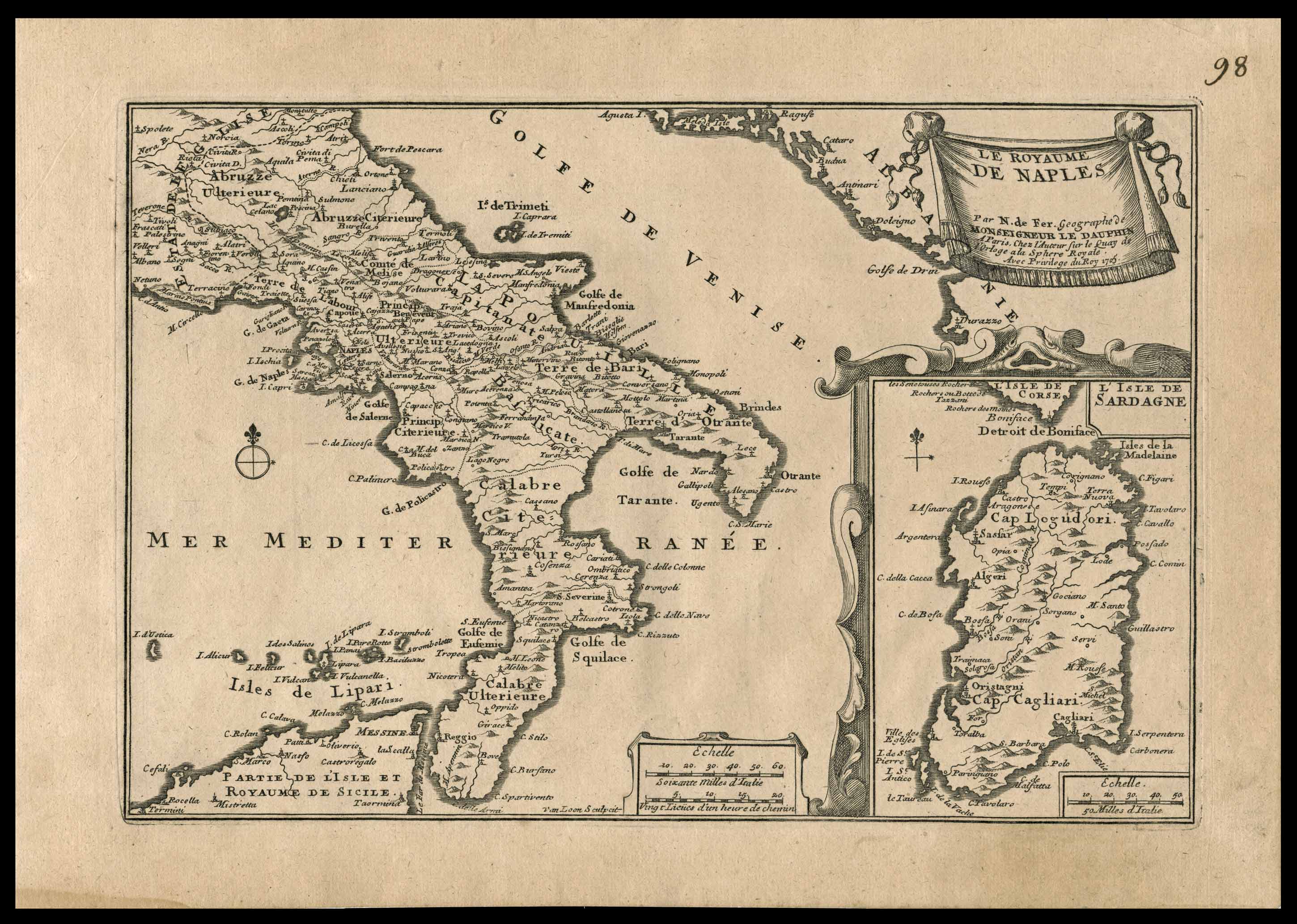 carta geografica royaume naples de fer